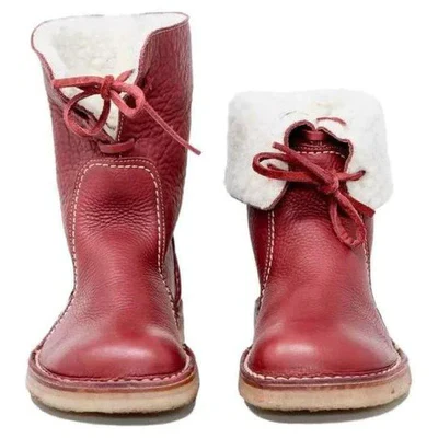 Men's Waterproof Wool-Lined Leather Winter Boots
