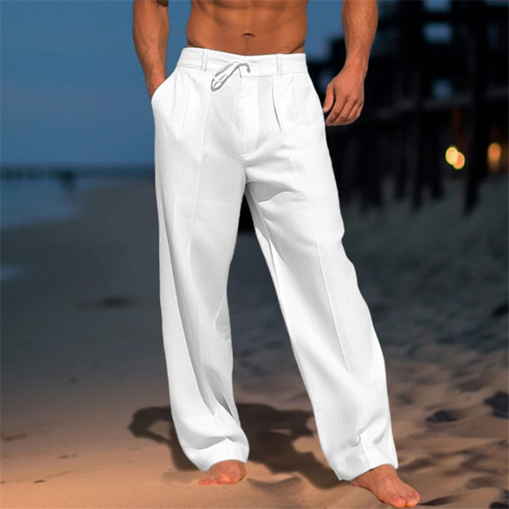 Men's Wide-Leg Drawstring Trousers