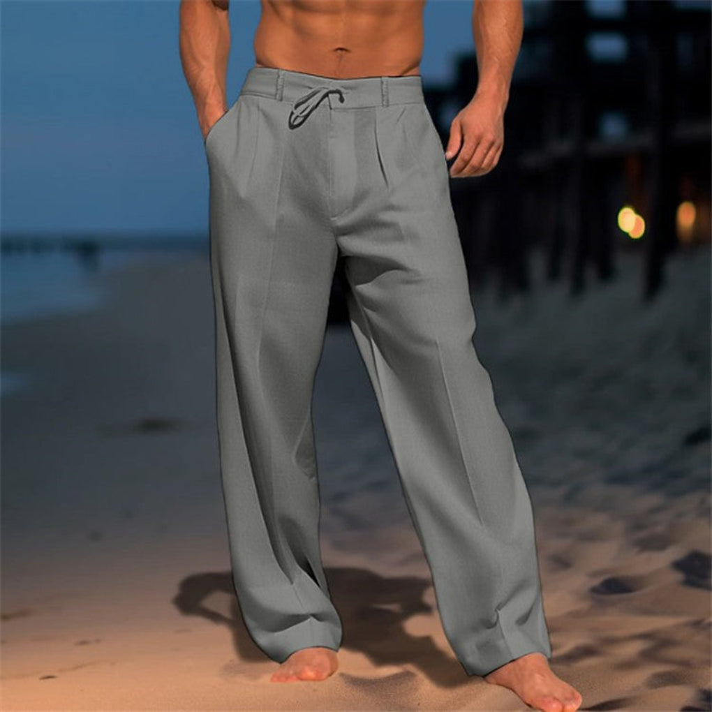 Men's Wide-Leg Drawstring Trousers