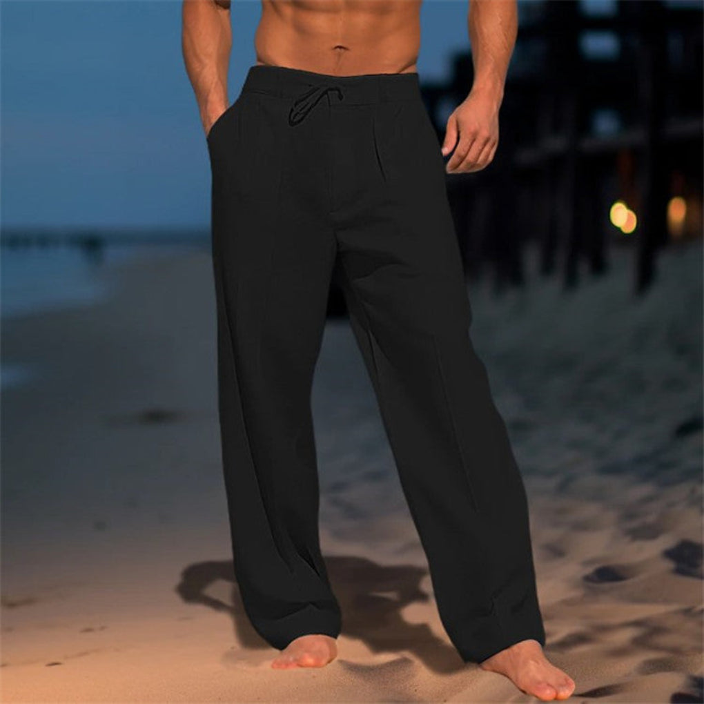 Men's Wide-Leg Drawstring Trousers