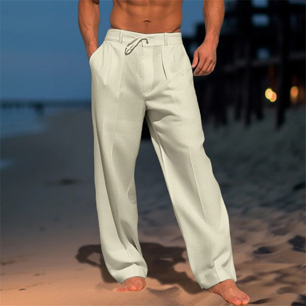 Men's Wide-Leg Drawstring Trousers