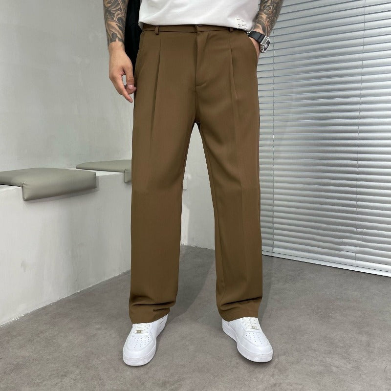 Men's Wide-Leg Pleated Trousers