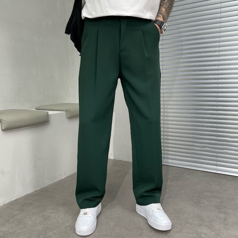 Men's Wide-Leg Pleated Trousers