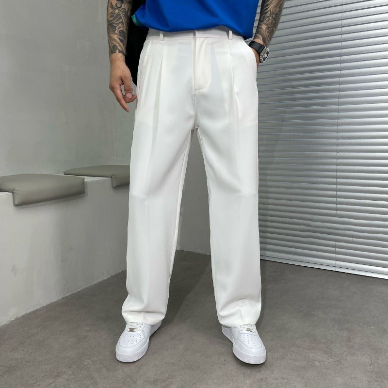 Men's Wide-Leg Pleated Trousers