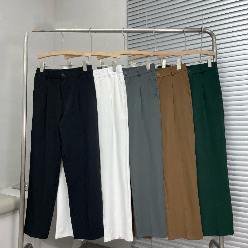Men's Wide-Leg Pleated Trousers