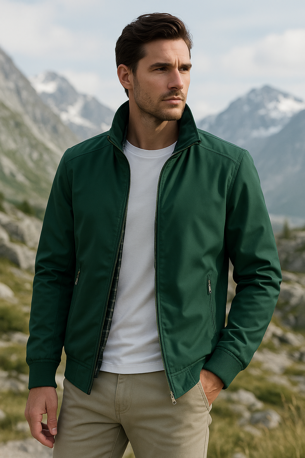 Men's Wind-Resistant Summer Jacket - Comfortable Minimalist Design