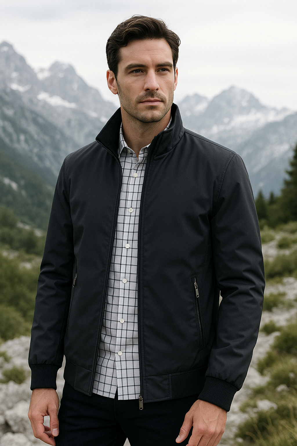 Men's Wind-Resistant Summer Jacket - Comfortable Minimalist Design