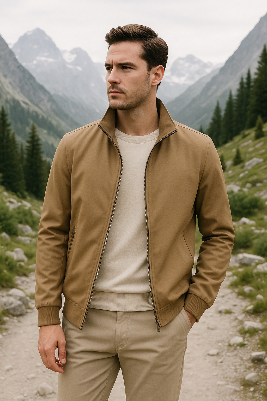 Men's Wind-Resistant Summer Jacket - Comfortable Minimalist Design
