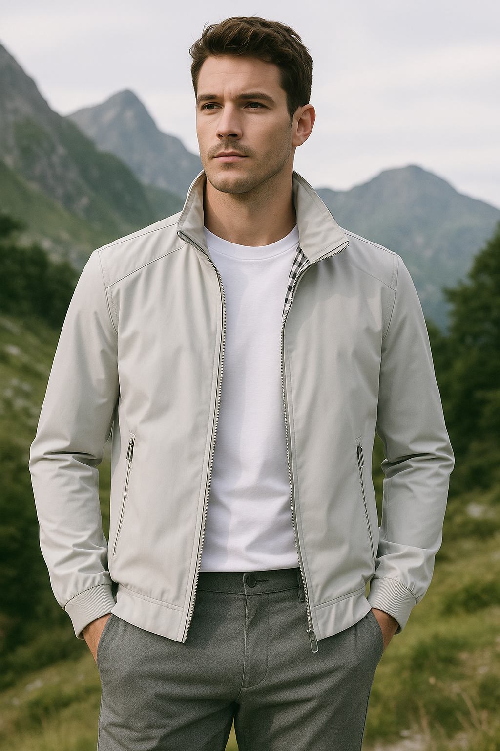 Men's Wind-Resistant Summer Jacket - Comfortable Minimalist Design