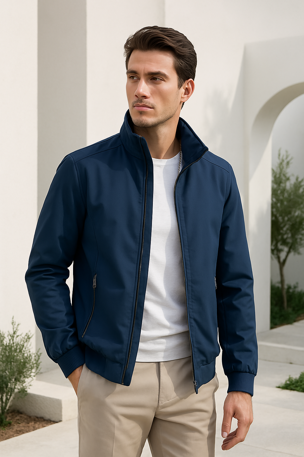 Men's Wind-Resistant Summer Jacket - Comfortable Minimalist Design
