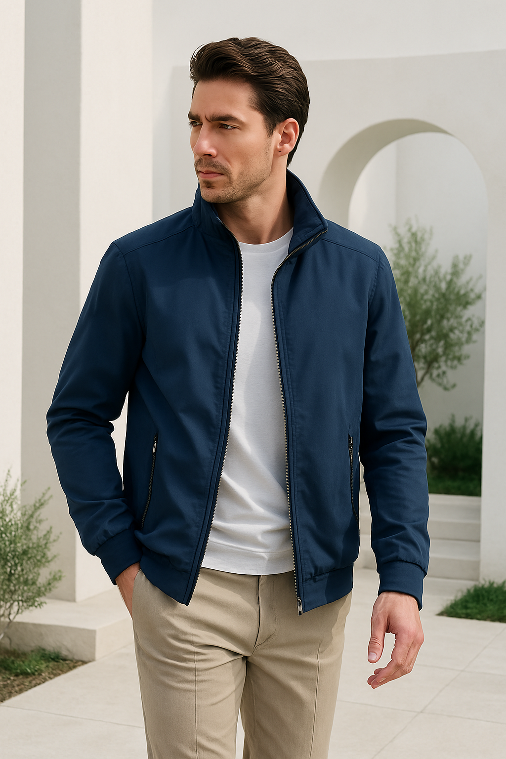 Men's Wind-Resistant Summer Jacket - Comfortable Minimalist Design