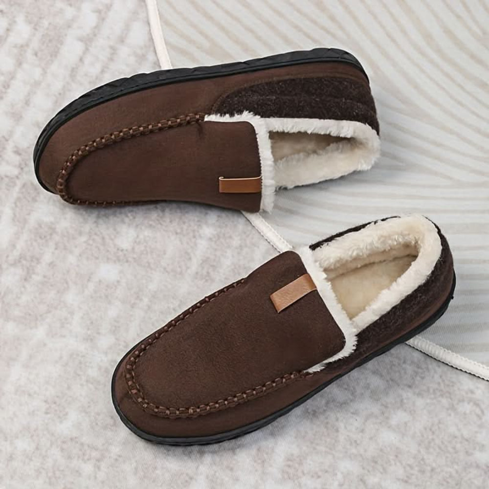 Men's Winter Slippers – Warm Lined Slippers with Non-Slip Sole