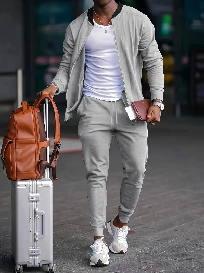 Men's Zip Jacket and Trousers Set