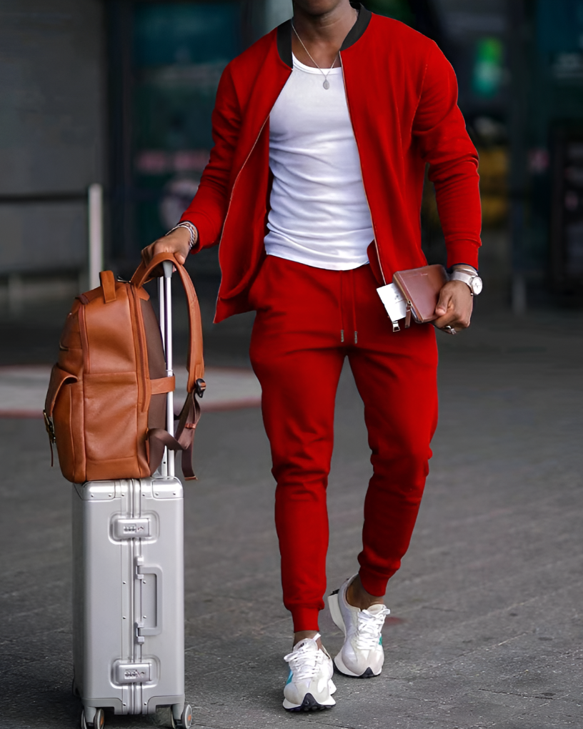 Men's Zip Jacket and Trousers Set