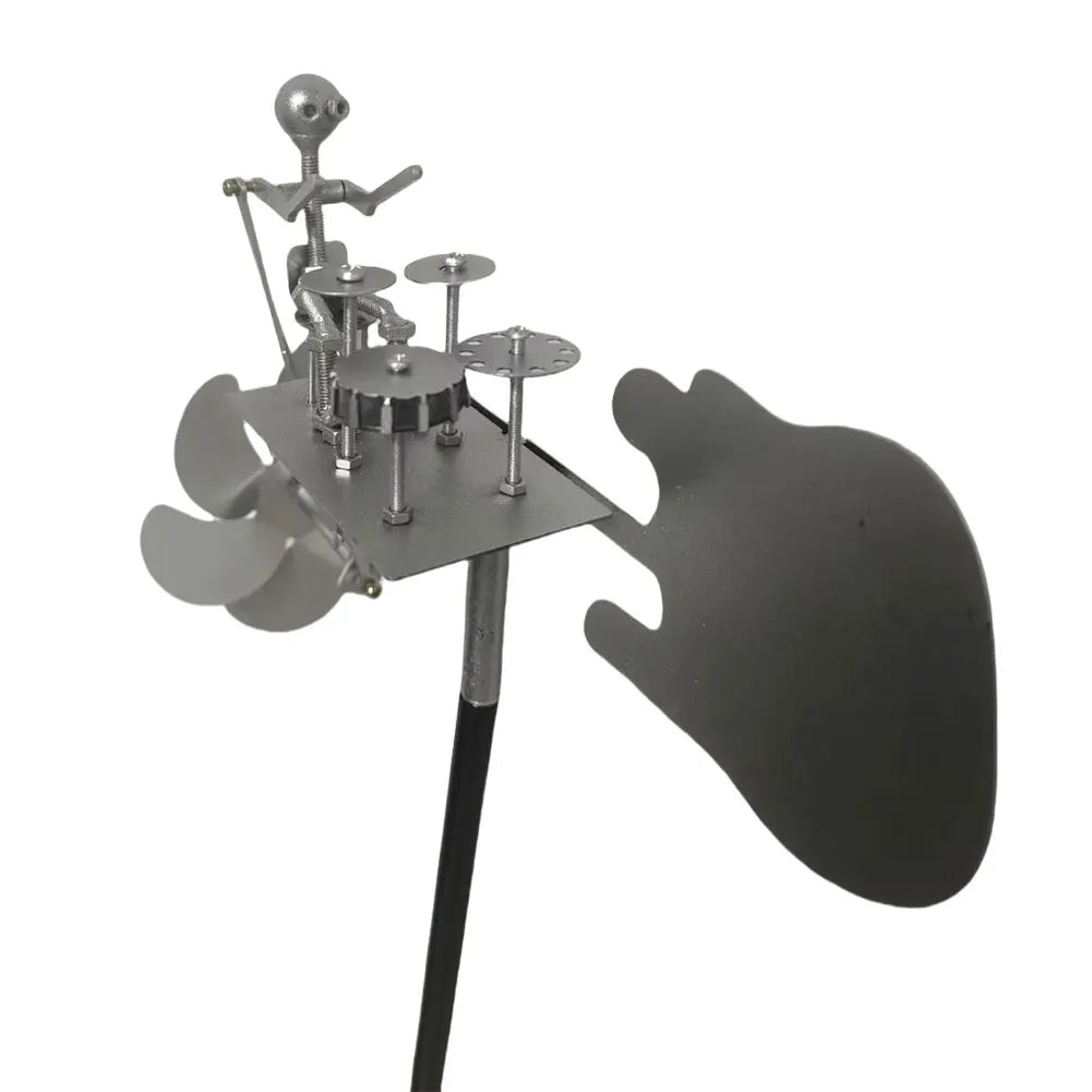 Metal Guitar Wind Spinner | Handmade Wind Sculpture | Rock Decor for Garden & Patio