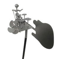 Metal Guitar Wind Spinner | Handmade Wind Sculpture | Rock Decor for Garden & Patio