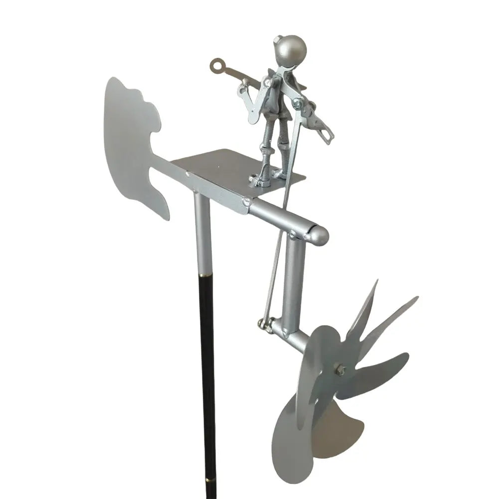 Metal Guitar Wind Spinner | Handmade Wind Sculpture | Rock Decor for Garden & Patio