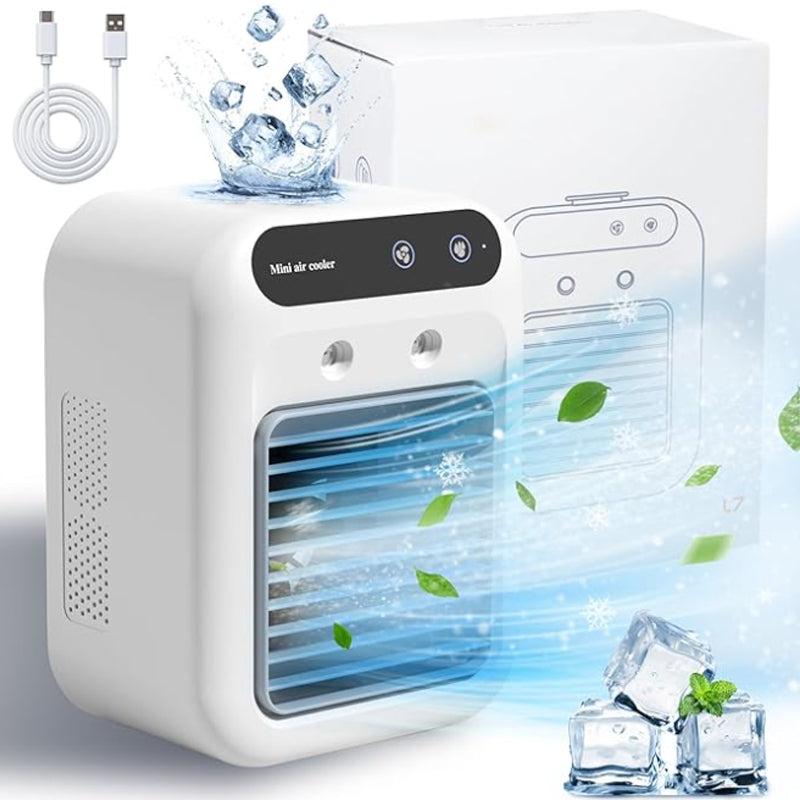 Mini Portable Air Conditioner with Cooling and Humidifying Functions