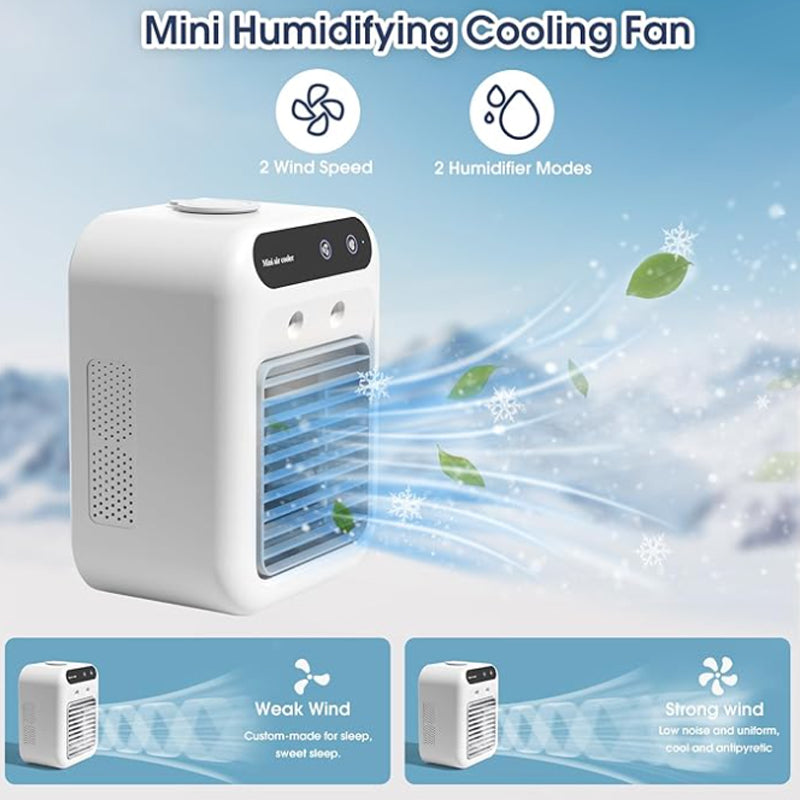 Mini Portable Air Conditioner with Cooling and Humidifying Functions