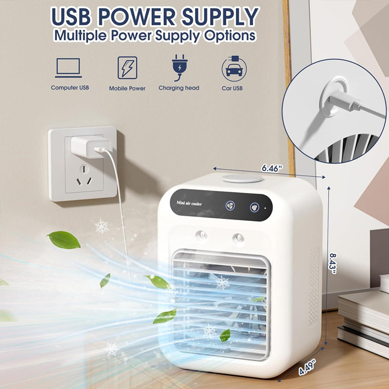Mini Portable Air Conditioner with Cooling and Humidifying Functions