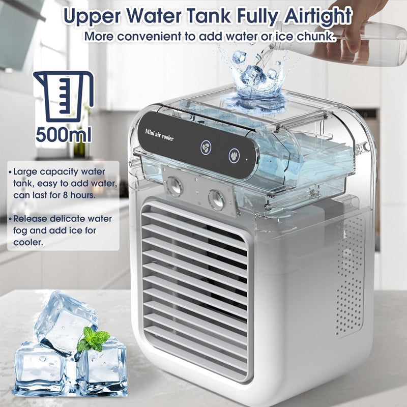 Mini Portable Air Conditioner with Cooling and Humidifying Functions