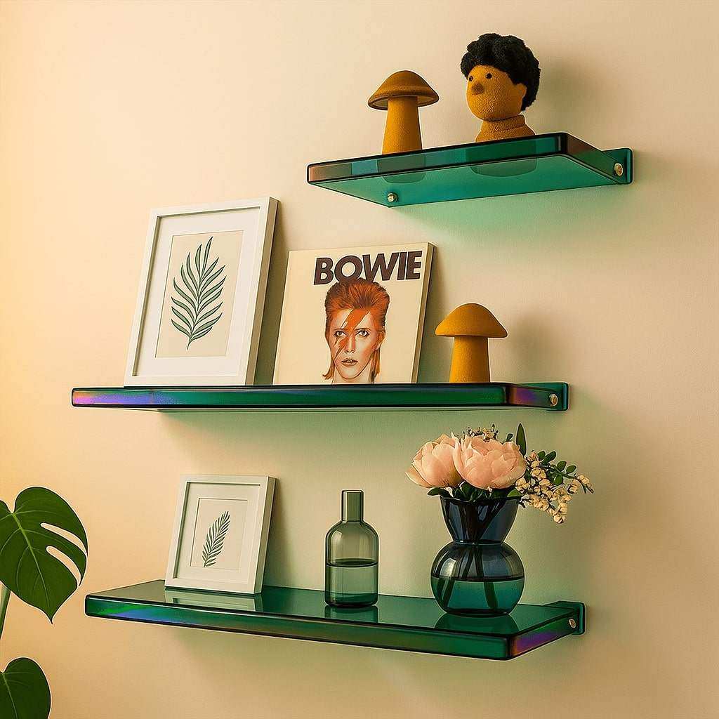 Minimalist Floating Acrylic Wall Shelf for Display and Storage