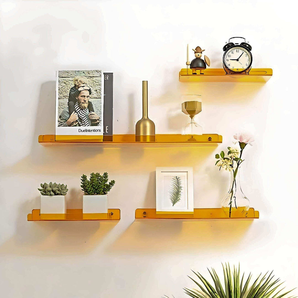 Minimalist Floating Acrylic Wall Shelf for Display and Storage