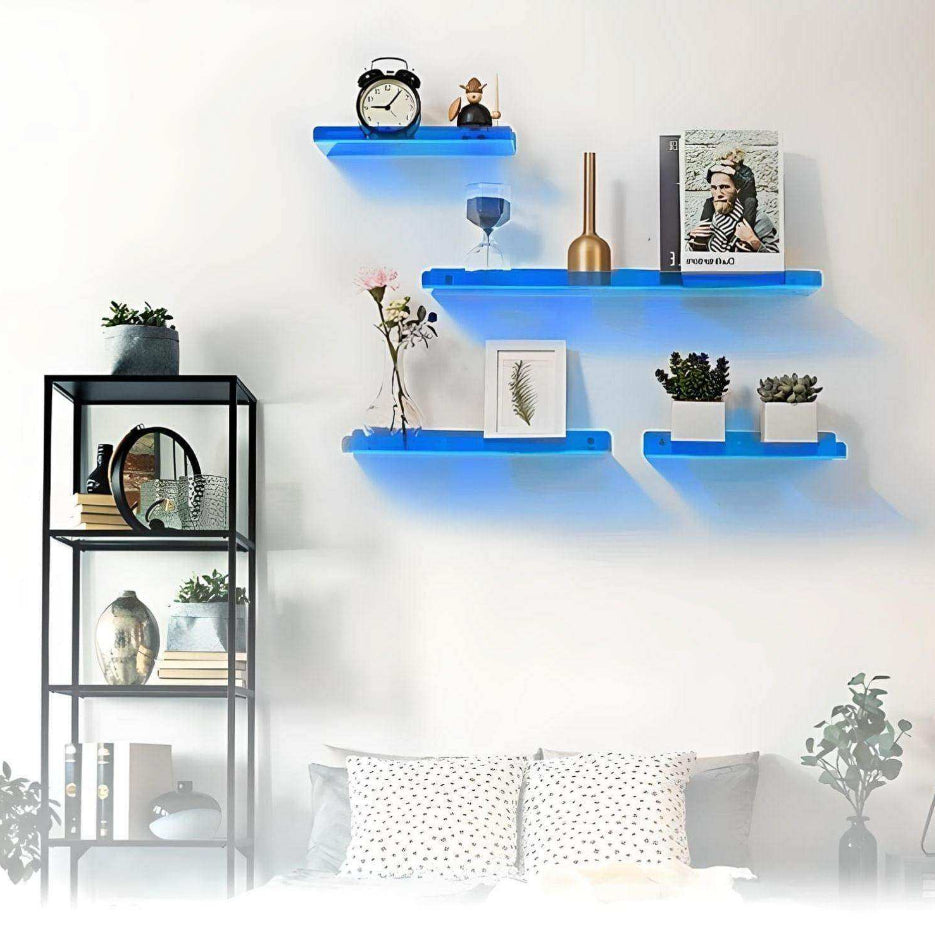 Minimalist Floating Acrylic Wall Shelf for Display and Storage