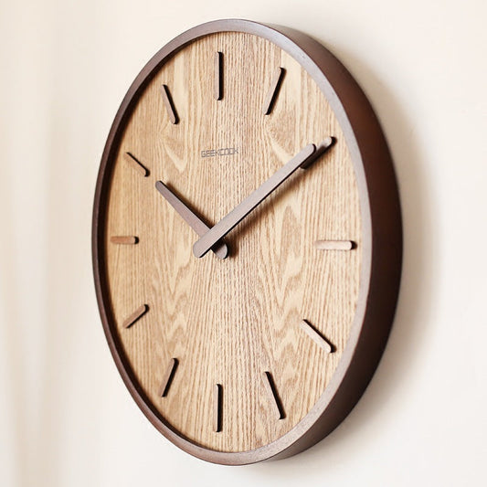 Minimalist Quiet Wooden Wall Clock