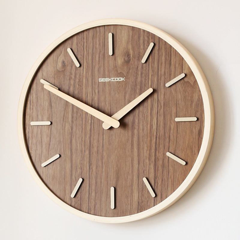 Minimalist Quiet Wooden Wall Clock