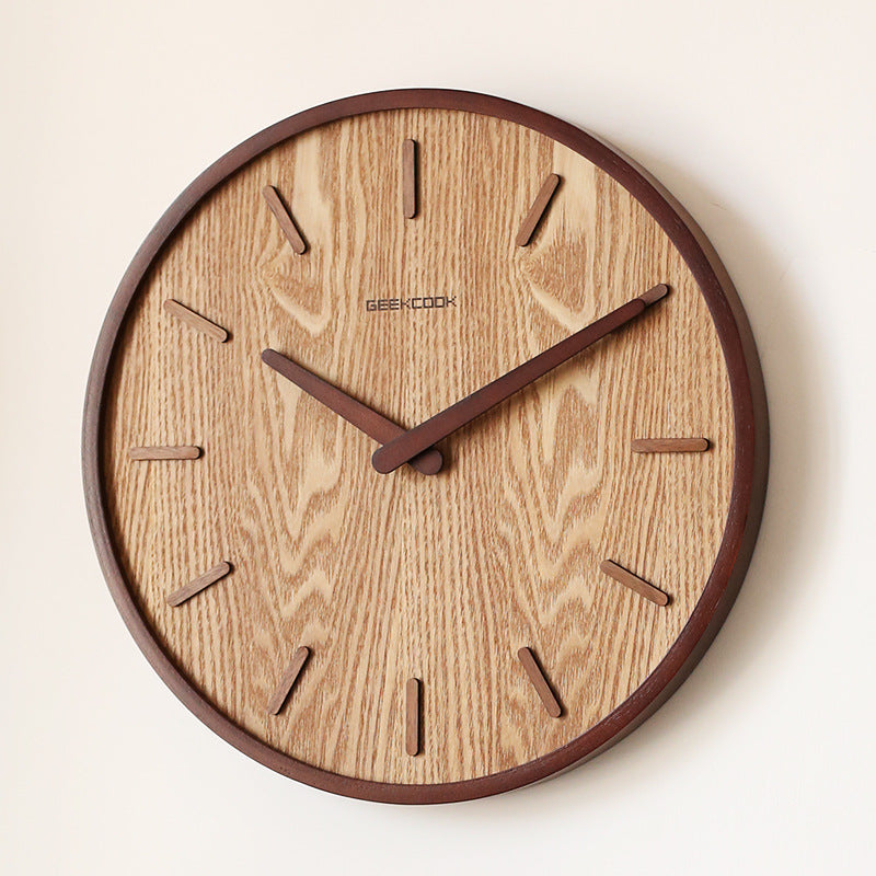 Minimalist Quiet Wooden Wall Clock