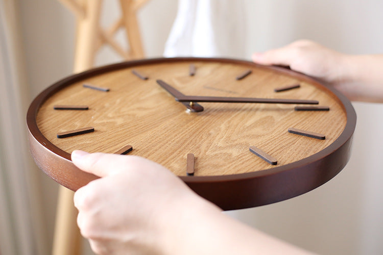 Minimalist Quiet Wooden Wall Clock