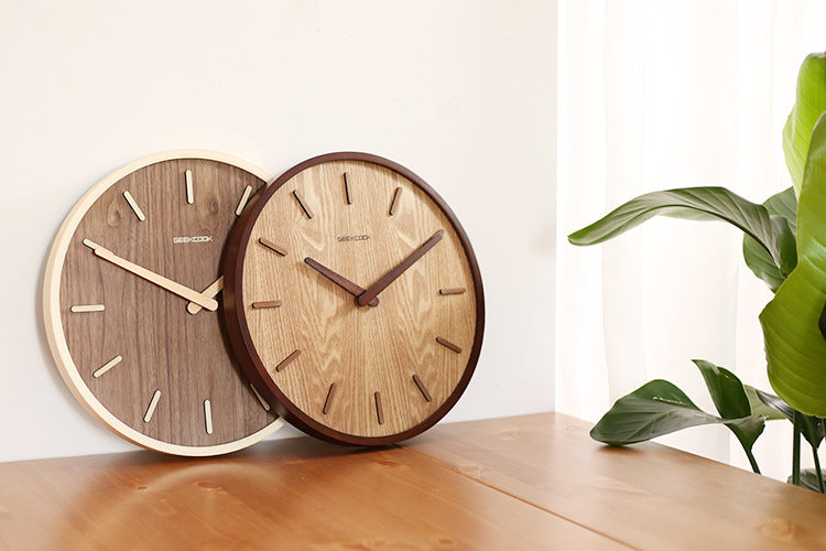 Minimalist Quiet Wooden Wall Clock
