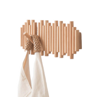 Minimalist Wall-Mounted Wooden Coat Rack