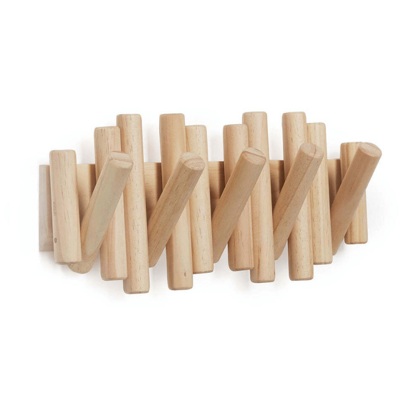 Minimalist Wall-Mounted Wooden Coat Rack