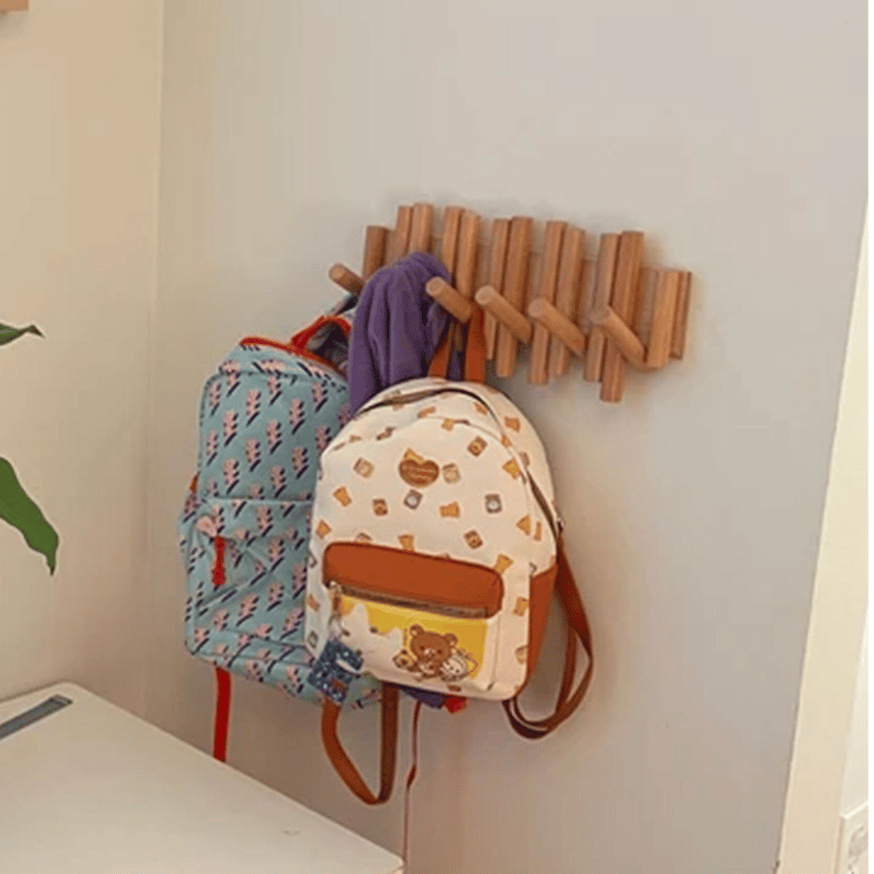 Minimalist Wall-Mounted Wooden Coat Rack