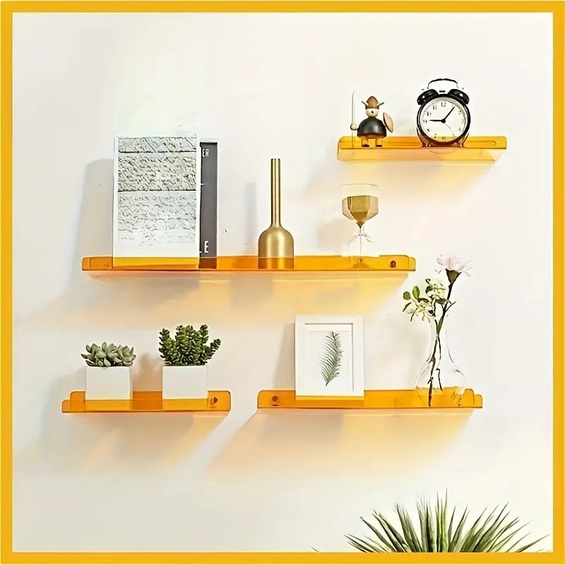 Modern Acrylic Floating Wall Shelf for Bathroom Storage
