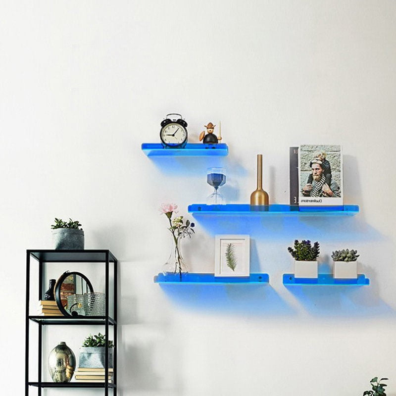 Modern Acrylic Floating Wall Shelf for Bathroom Storage