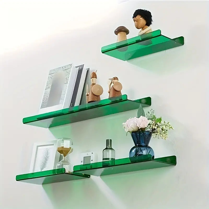 Modern Acrylic Floating Wall Shelf for Bathroom Storage