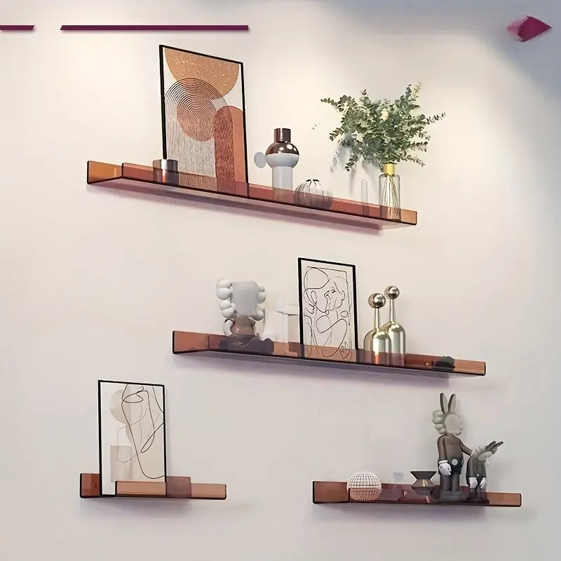 Modern Acrylic Floating Wall Shelf for Bathroom Storage