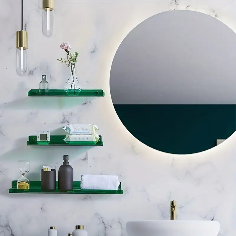 Modern Acrylic Floating Wall Shelf for Bathroom Storage