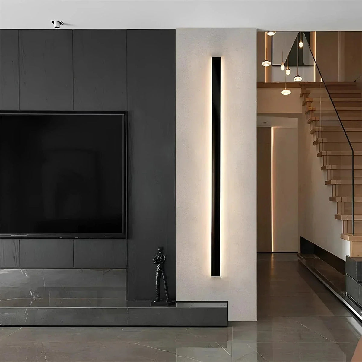 Modern Backlit Aluminum Outdoor Wall Sconce Light