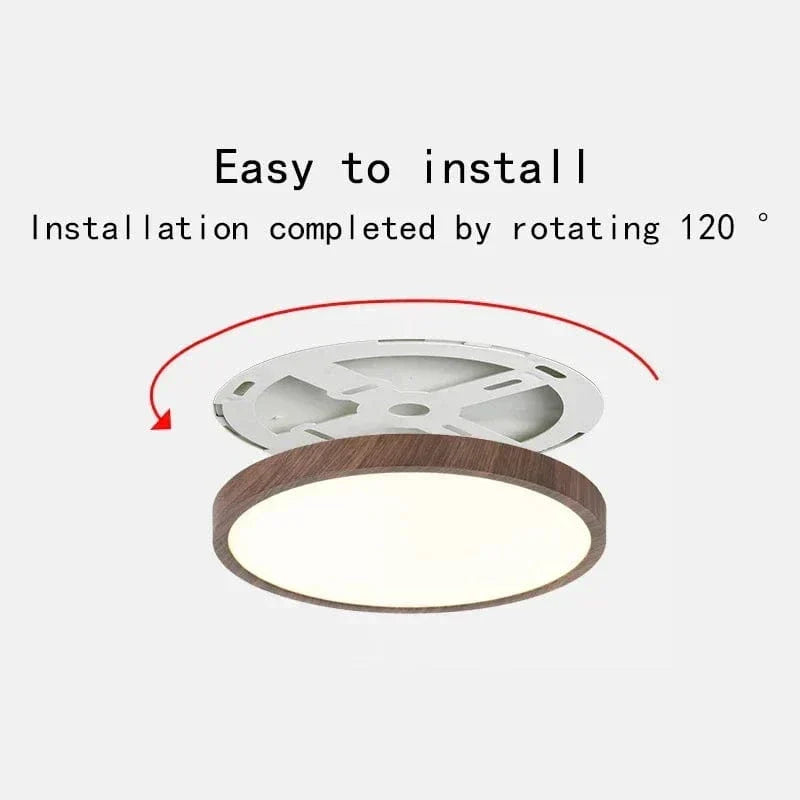 Modern Circular Ultra-Thin Wooden LED Ceiling Light