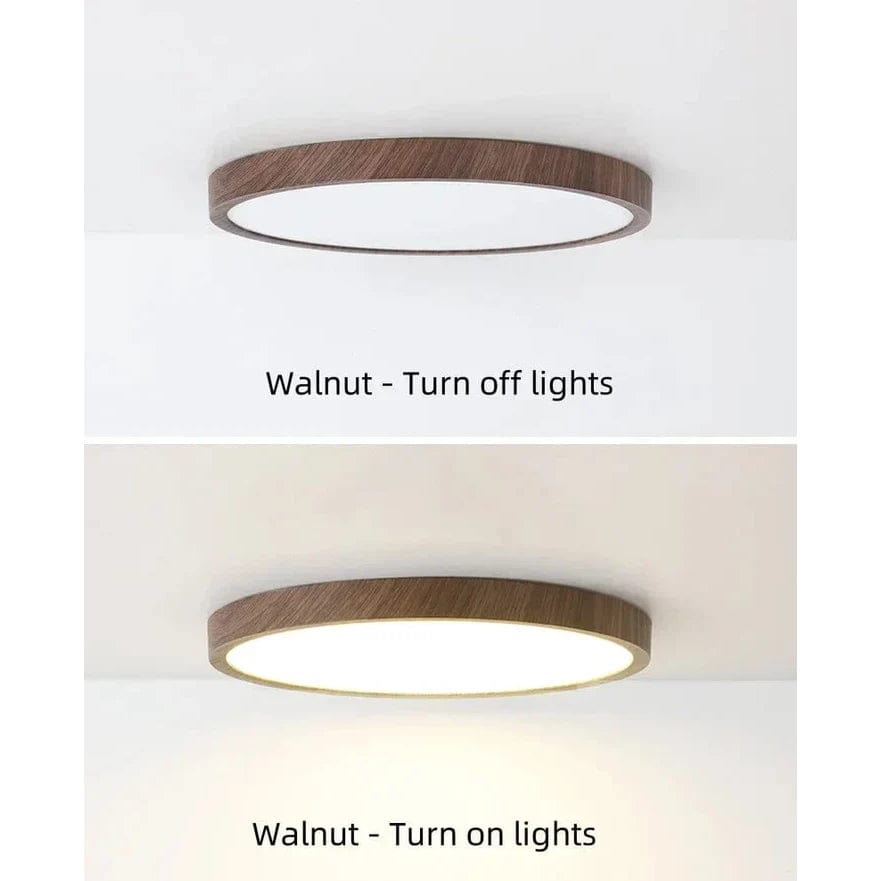 Modern Circular Ultra-Thin Wooden LED Ceiling Light