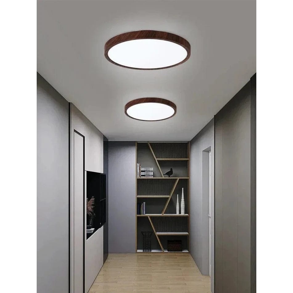 Modern Circular Ultra-Thin Wooden LED Ceiling Light