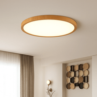 Modern Circular Ultra-Thin Wooden LED Ceiling Light Fixture