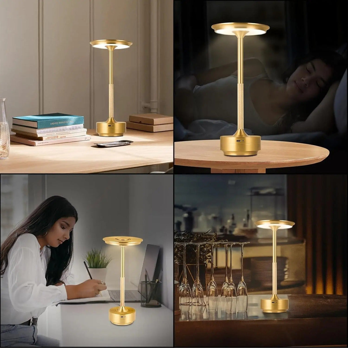 Modern Cordless Table Lamp - Rechargeable with LED Touch Sensor