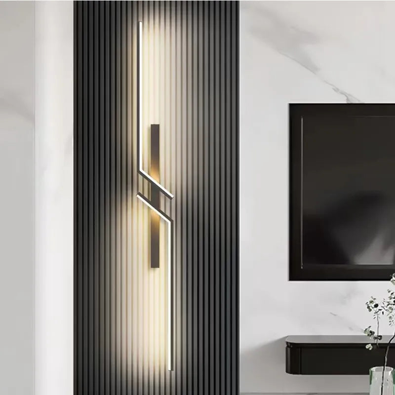 Modern Geometric LED Wall Sconce in Black Finish - Minimalist Accent Lighting