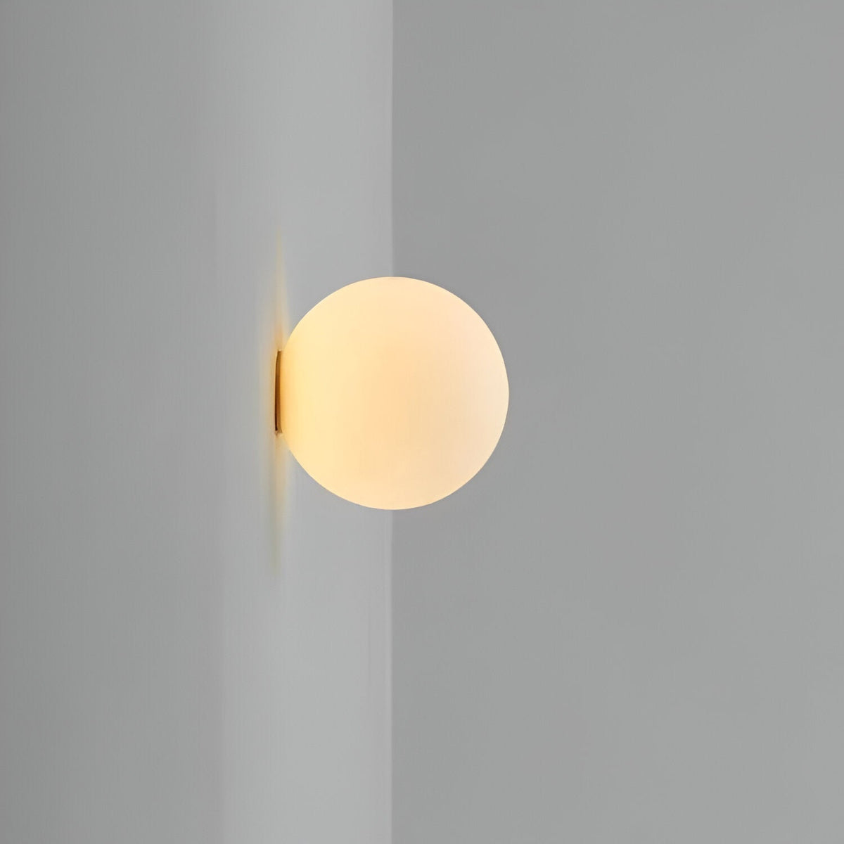Modern Minimalist Dimmable Round LED Wall Light with Glass Shade