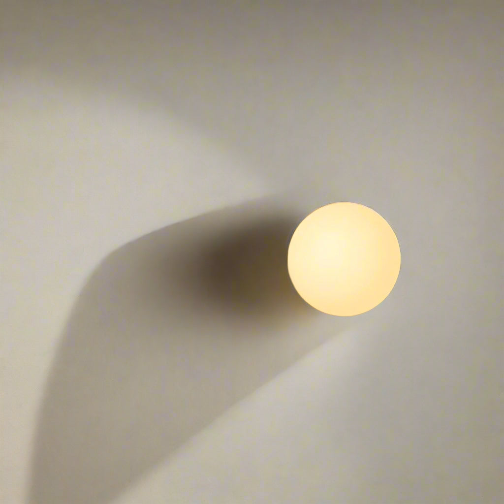 Modern Minimalist Dimmable Round LED Wall Light with Glass Shade